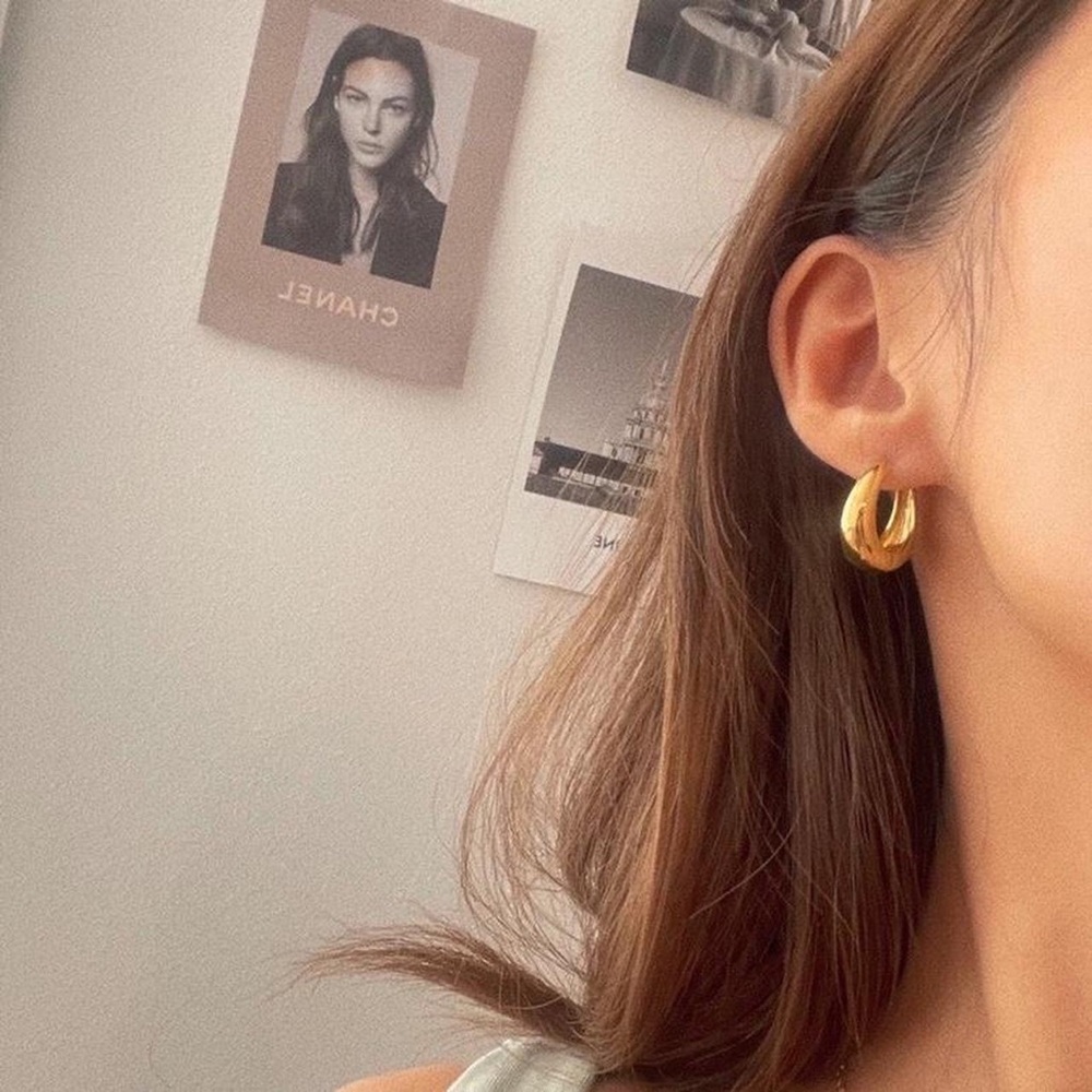 18K Gold Plated Charlie Hoops - Picture 4 of 7